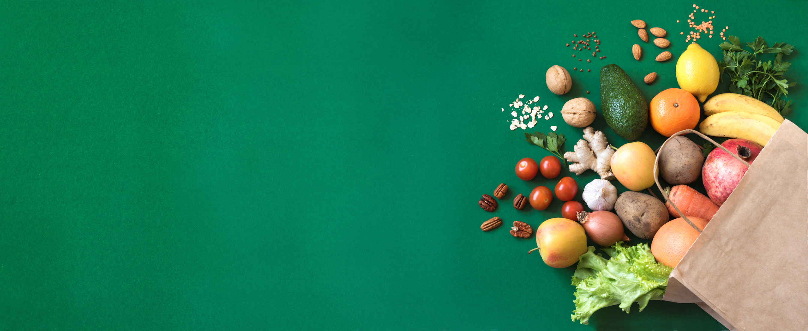 Shopping or delivery fruits and vegetables